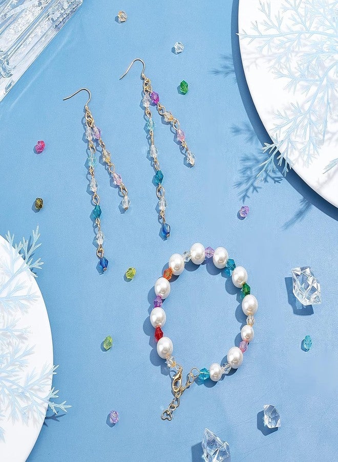 دي آي واي كرافتس خرز كريستالي للأعمال اليدوية لصنع المجوهرات، ألوان متنوعة، شكل سداسي 5.5 مم، خرز كريستالي ثنائي المخروط 6 مم، خرز زجاجي ثنائي المخروط صغير متعدد الأوجه لصنع الأساور والقلائد والأقراط (2000) - Image 2